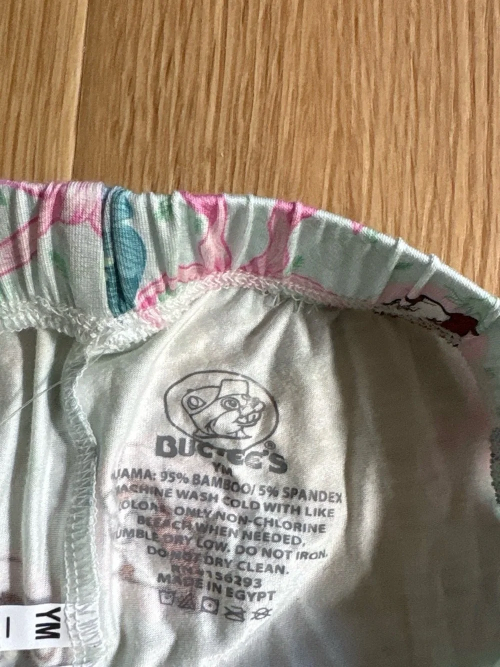 Buc-ee’s ECO BAMBOO Mint Green Kids Pajama Pants with Pink Bows & Teal Flowers